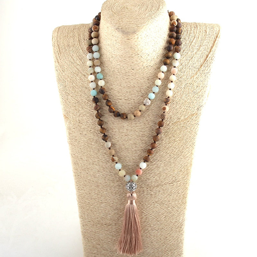 Natural Stone Tassel Necklace