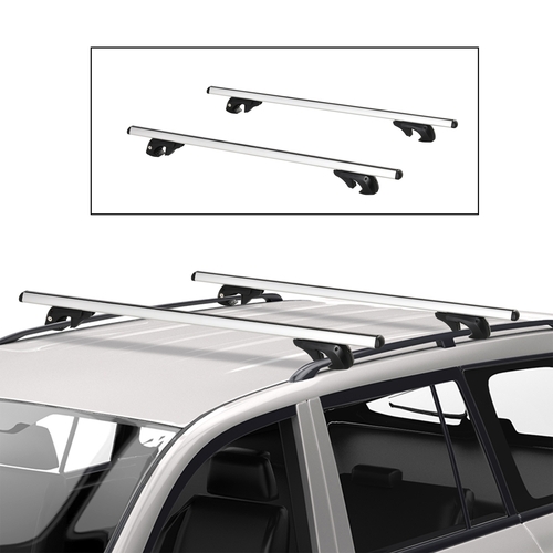 Outsunny Roof Top 2 PC Aluminum Cross Bars Lockable Adjustable Baggage
