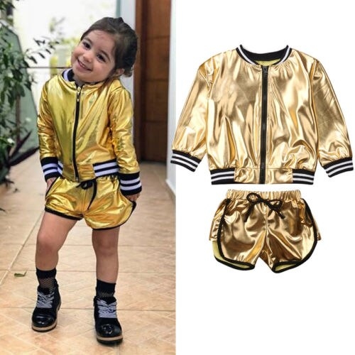 Fashion Kids Baby Girls Gilding Outfits Girl