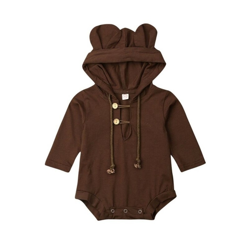 0 18M Baby Ear Hooded Bodysuit Newborn Baby Girl