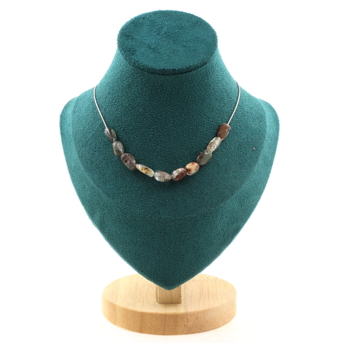 Green Phantom Quartz from Brazil 10 beads necklace