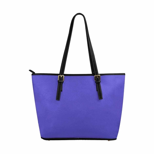 Large Leather Tote Shoulder Bag - Blue Iris Illustration