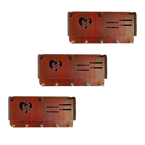 Main Wooden Key Holder for Every Home Decor Classic with 5 Hooks Wall Mount image