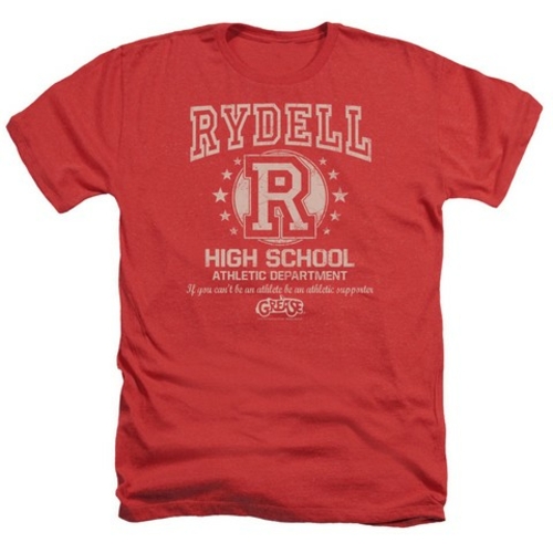 Trevco Grease-Rydell High Adult Heather Tee, Red - Small