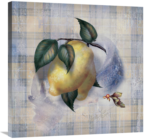 Global Gallery GCS-122856-3030-142 30 x 30 in. Tartan Fruit-Lemon Art 