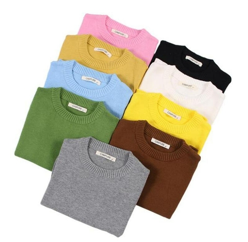 New  Baby Boys Girls Sweater Kids Pullover Solid Color Cotton