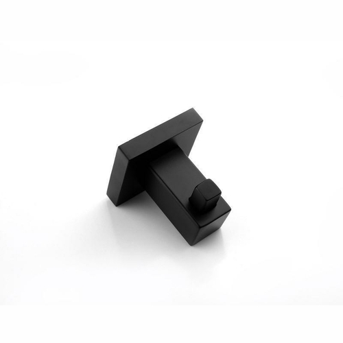 Gama Nero Square Matte Black Robe Hook Holder