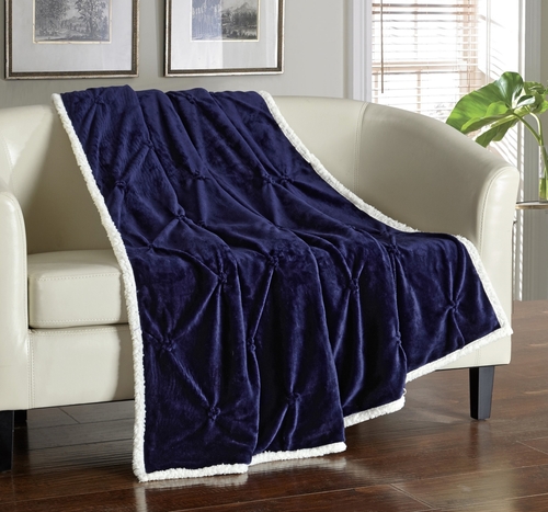 Chic Home TB4896-US Cubano Pinch Pleated Sherpa Lined 50 x 60 in. Thro