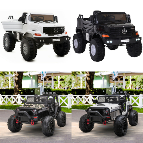 12V 2-Seater Kids Electric Ride On Police Car Camouflage Truck Toy