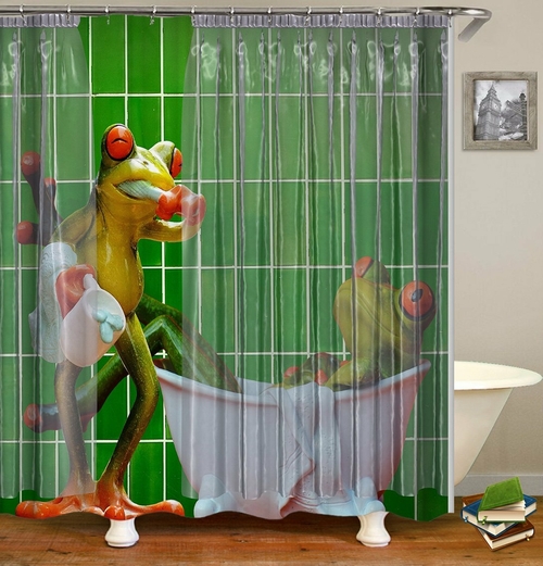 Frogs' Bathroom Shower Curtain