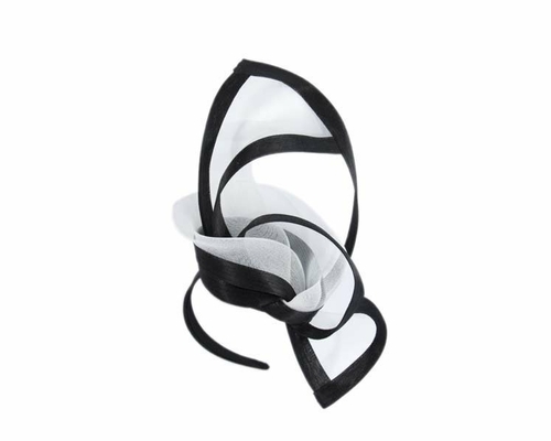 Black & cream edgy racing fascinator