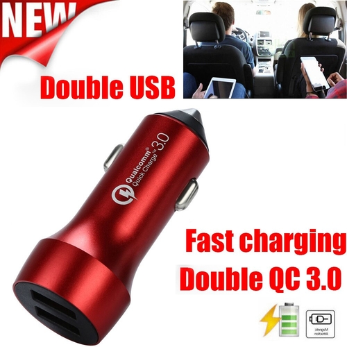 Double QC3.0 Dual USB Car Charger 2 Port 12-24V