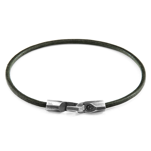 Racing Green Talbot Silver & Leather Bracelet