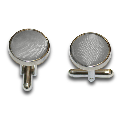 Plain Satin Cufflinks - Platinum