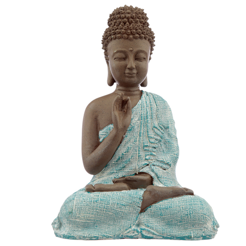 Decorative Turquoise & Brown Buddha Figurine - Meditation