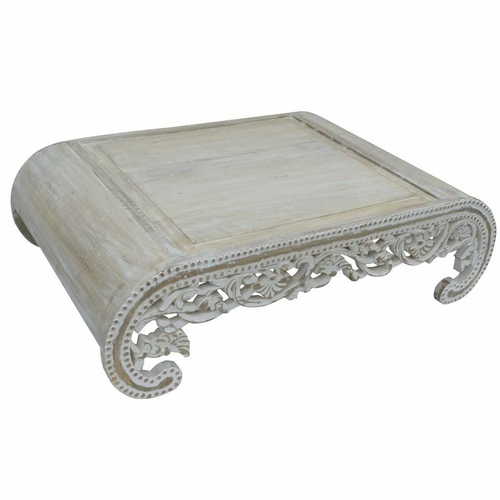 Side table DKD Home Decor White Wood Mango wood 121 x 83,80 x 35,50 cm