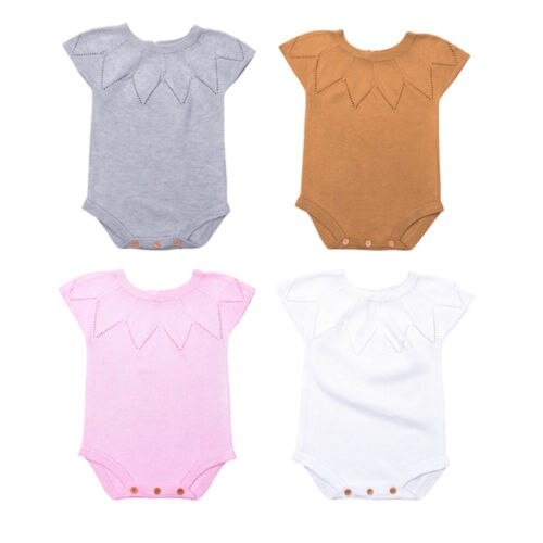 Newborn Baby Boy Girl Knitting Wool Bodysuit