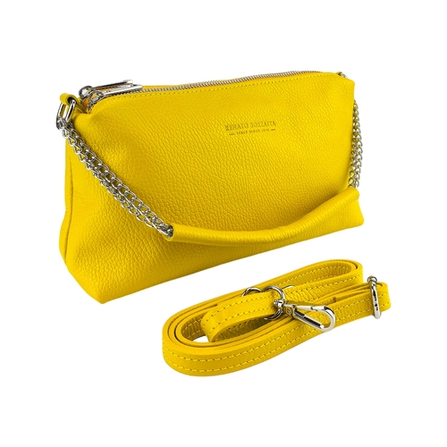 RB1025R | Borsa Donna a Mano con doppia lampo in Vera Pelle Made in
