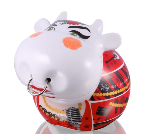 Porcelain Moneybank Singer Cow