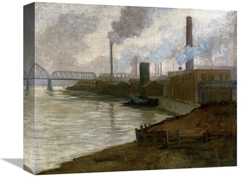 Global Gallery GCS-268026-16-142 16 in. Industrial Scene - Mills on th