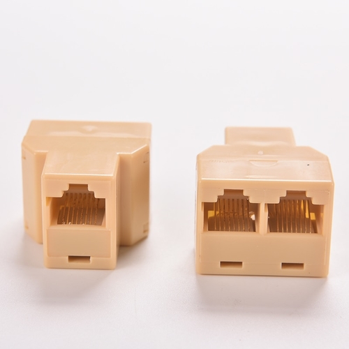 1 To 2 Female Socket RJ45 Plug Coupler Network