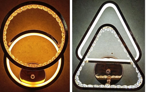 Circular chandelier light & 3LayerTriAngle Warmwhite