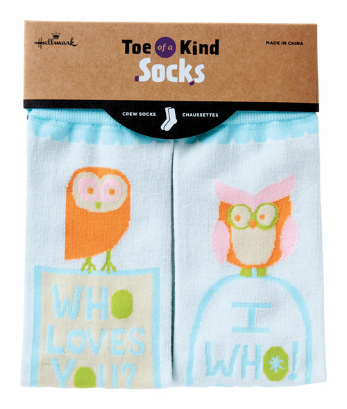 Hallmark 6520787 Toe of a Kind Owls Crew Socks Cotton, Assorted - 