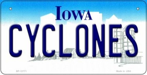 Smart Blonde BP-12771 3 x 6 in. Cyclones Novelty Metal Bicycle Plate
