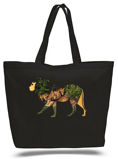 Lion King Of Jungle Large Tote New Zipper Bag