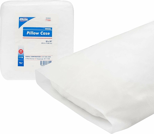 Dukal Disposable Pillowcases 20" x 29". Pack of 25 Polypropylene