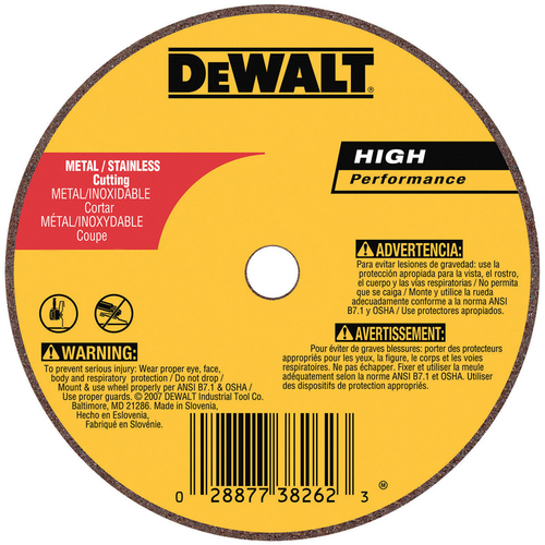 Dewalt DW8705 3 x 0.06 x 0.37 in. Metal Cut Wheel <BR>