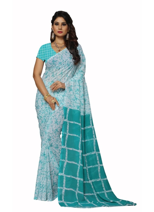 Multi-Coloured Color Faux Georgette  Saree