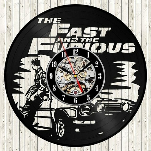 FAST&FURIOUS ORNAMENT HANDMADE VINYL RECORD WALL CLOCK FAN GIFT