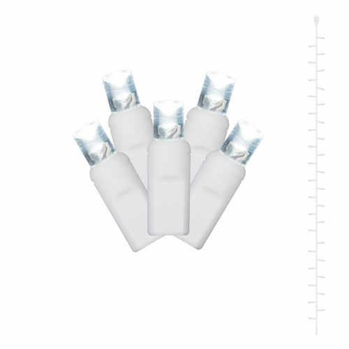 35Lt x 16 ft. Long Wide Angle White Wire Curtain Light Set with Pure W