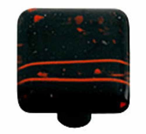 Hot Knobs HK3002-KA Mardi Gras Red with Black Square Glass Cabinet Kno