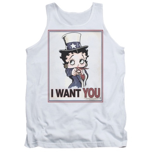 Trevco Boop-Auntie Boop - Adult Tank Top - White, Medium