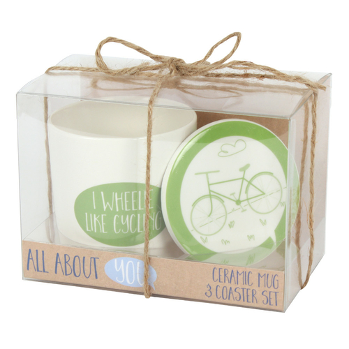 I Wheelie Like Cycling Mug  and Coaster Set