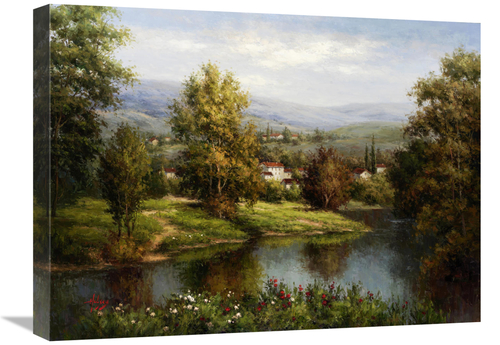 Global Gallery GCS-132431-1824-142 18 x 24 in. Villa At the River Bank