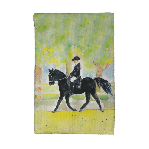 Betsy Drake KT141 16 x 25 in. Black Horse & Rider Kitchen Towel