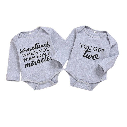 0 12M Newborn Boy Baby Girls Top Bodysuit Letter