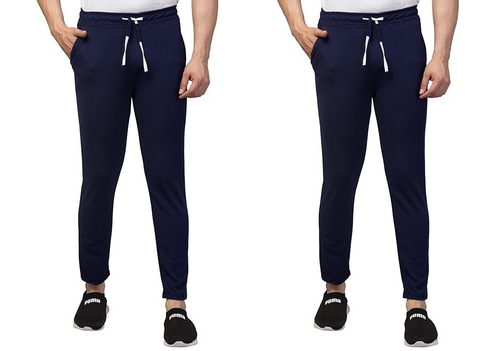 BLUE Men's Regular Fit Trackpants pack of 2 SIZE M