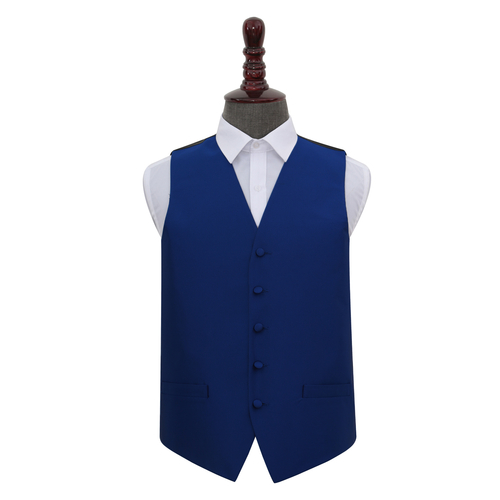 Solid Check Waistcoat - Royal Blue, 36'