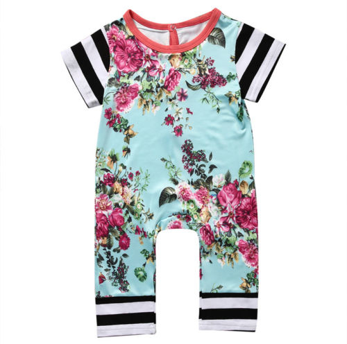 Infant Baby Girl Boy Floral Romper Summer One