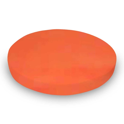 SheetWorld Fitted Round Crib Sheet - 100% Cotton Woven - Deep Orange