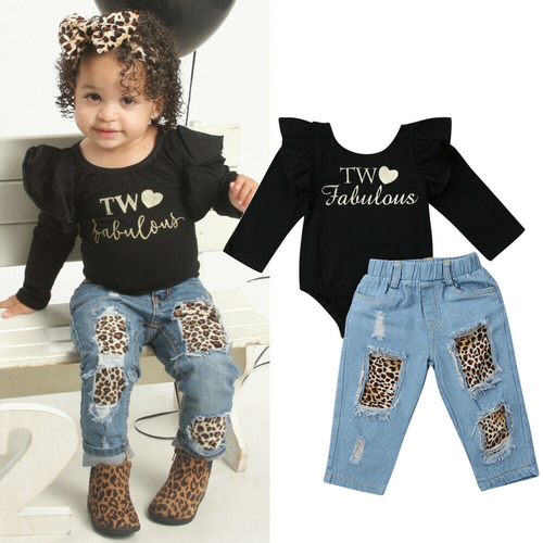 2PCS Toddler Kids Baby Girl Clothes Sets 1 6Y