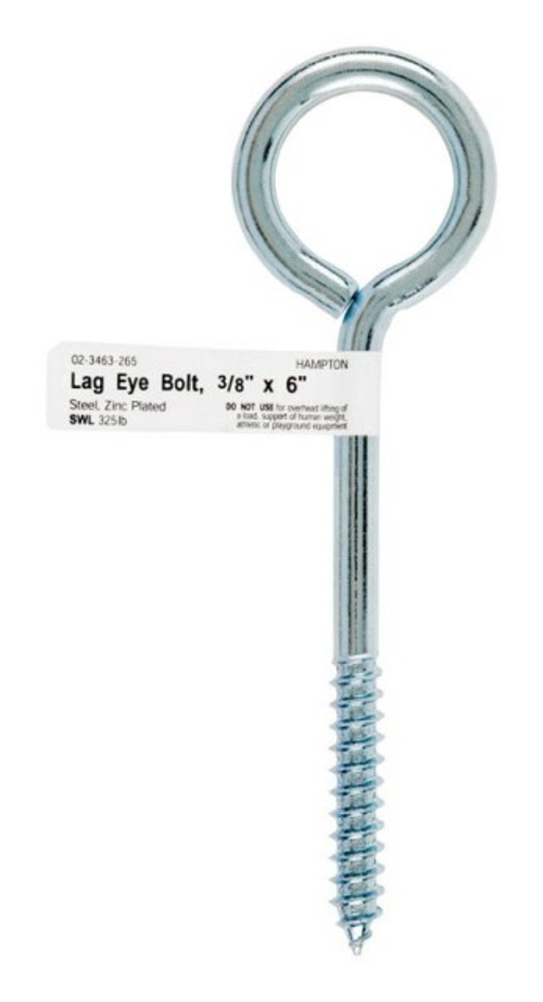 Hampton 02-3463-265 Lag Screw Eye Bolt  0.375 x 6 in. - pack of 10