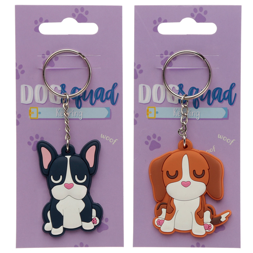 Cute Novelty Dog Squad PVC Keyring