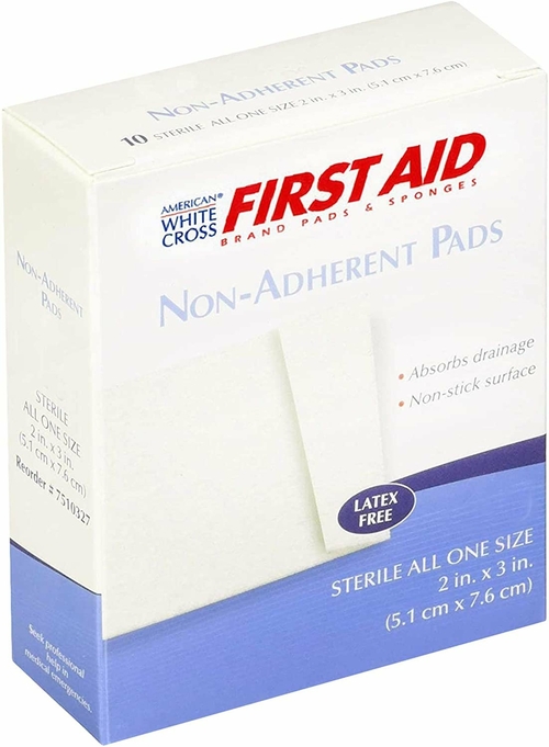 Non-Adherent Pads 2" x 3". Case of 3600 Sterile Absorbent Pads for
