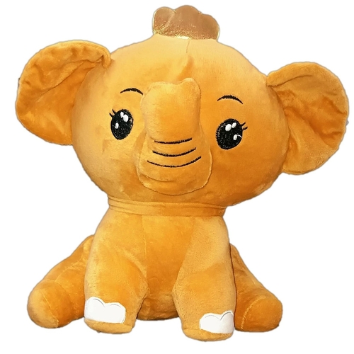 Brown Crown Elephnat Soft Toys Kids Cute Plush Elephant Stuffed Soft