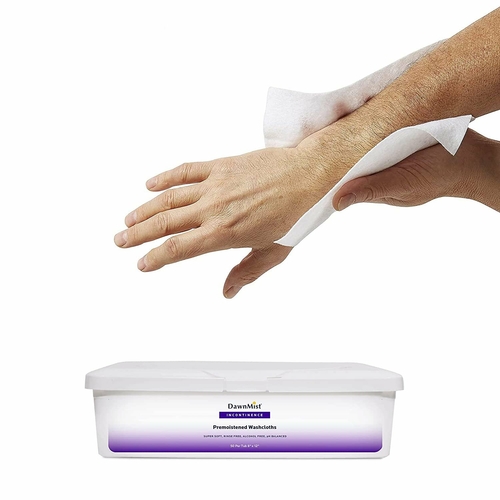 Dukal Disposable Wash Cloths 8" x 12". Pack of 50 Pre-Moistened Wipes